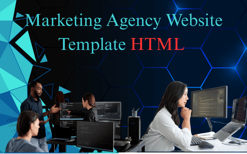 Responsive marketing agency website template HTML with modern layout and professional design