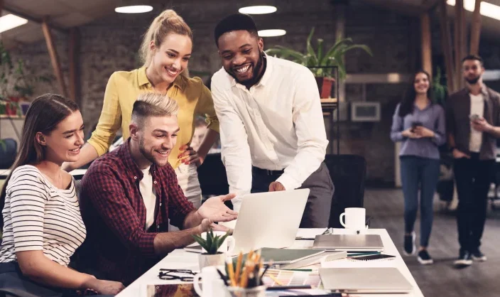 Digital marketing team planning online business growth strategy